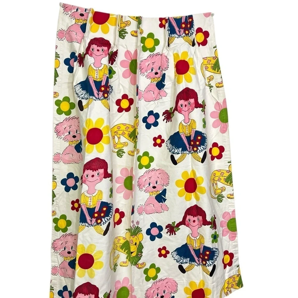 Vintage Flower Power 60s 70s Pippi Longstocking Pair Curtain Panels Sears